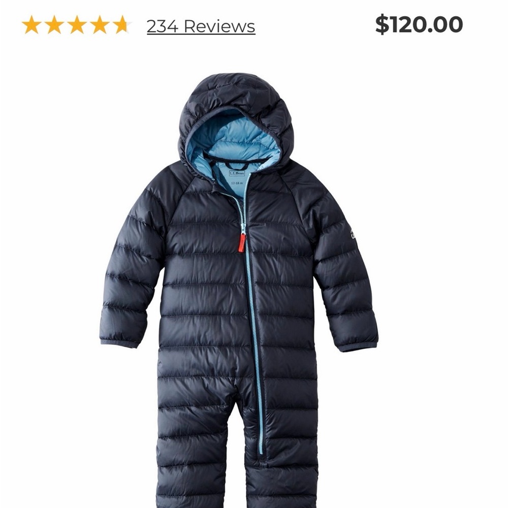 L.L. Bean Kids Puffer Jacket - Navy and Light Blue